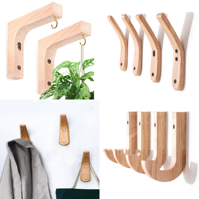 1pc Wooden Hanging Hooks Indoor Garden Plant Hanger Pots Basket Hooks  Outdoor Wind Chime Holder Hook